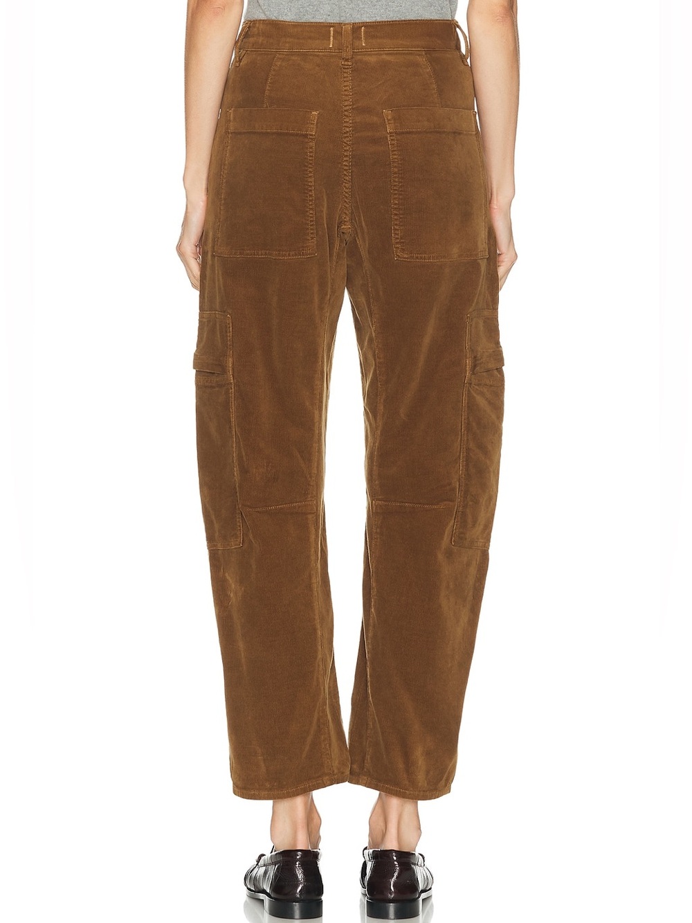 $268 NWOT Citizens Of Humanity “Marcelle” Cargo Pants in Brown Corduroy Sz 27 - Picture 2 of 13